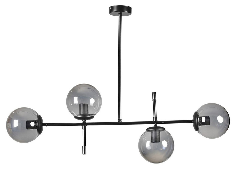 SELSEY Lampa wisząca Zolving x4 czarna z szarymi kloszami