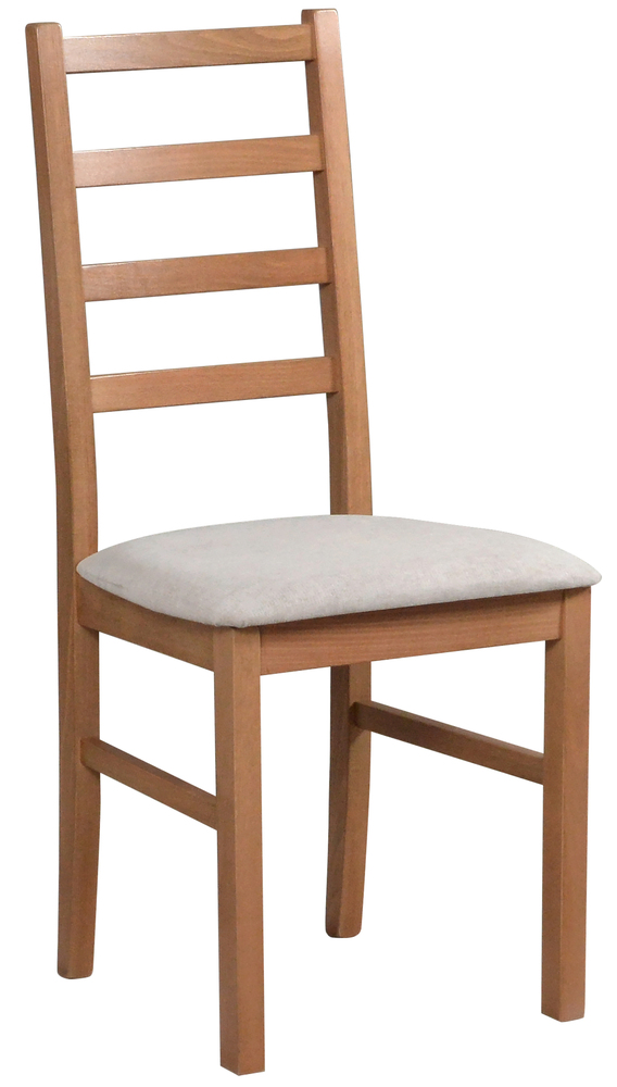 SELSEY Krzesło drewniane do jadalni tapicerowane Nicella jasnoszare/orzech jasny