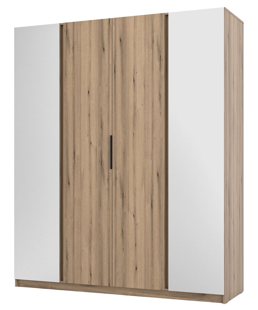 SELSEY Szafa Kaja czterodrzwiowa z dwoma lustrami 200 cm dąb evoke