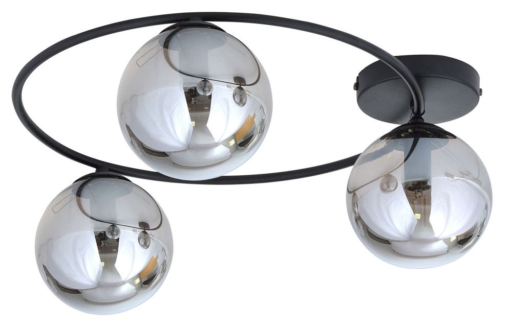 SELSEY Plafon Komards czarno-grafitowy x3