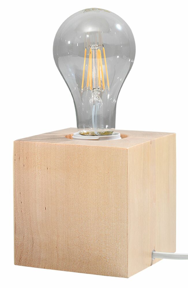 SELSEY Lampa stołowa Obett 10x10 cm naturalne drewno