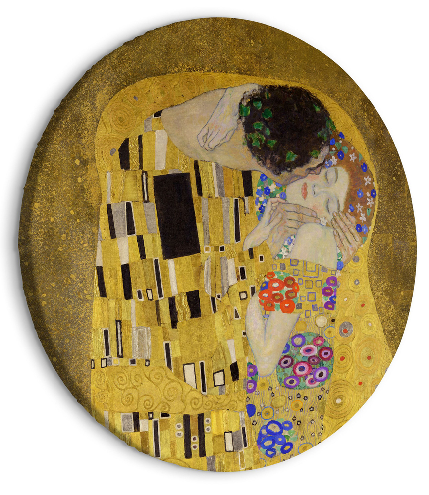 SELSEY Obraz okrągły Pocałunek Gustav Klimt średnica 60 cm