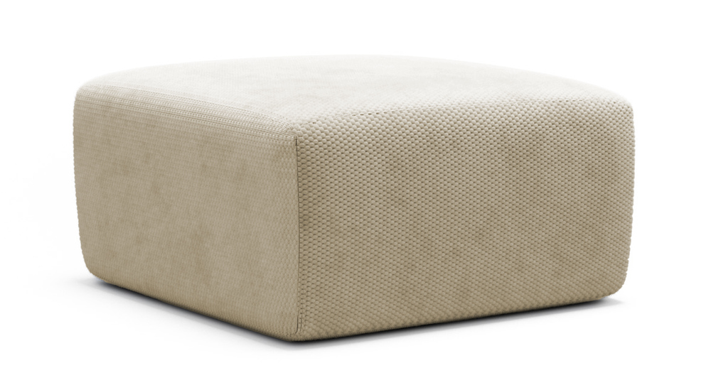 SELSEY Pufa Terrafino 80x80 cm beżowa w tkaninie hydrofobowej