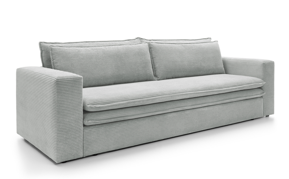 SELSEY Kanapa rozkładana trzyosobowa Baptello z pojemnikiem jasnoszara sztruks