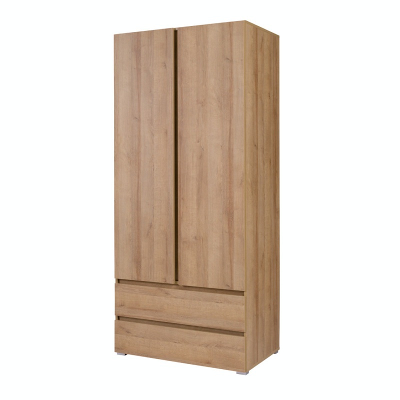 SELSEY Szafa dwudrzwiowa Hellnar z szufladami Dąb riviera