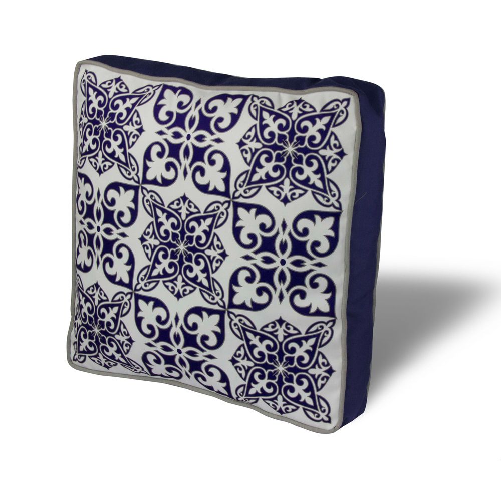 SELSEY Poduszka na krzesło Sepays 42x42 cm niebiesko-biała