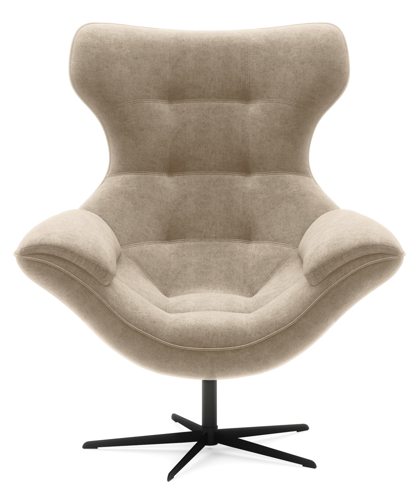 SELSEY Fotel obrotowy Yoggie beżowy welur łatwoczyszczący