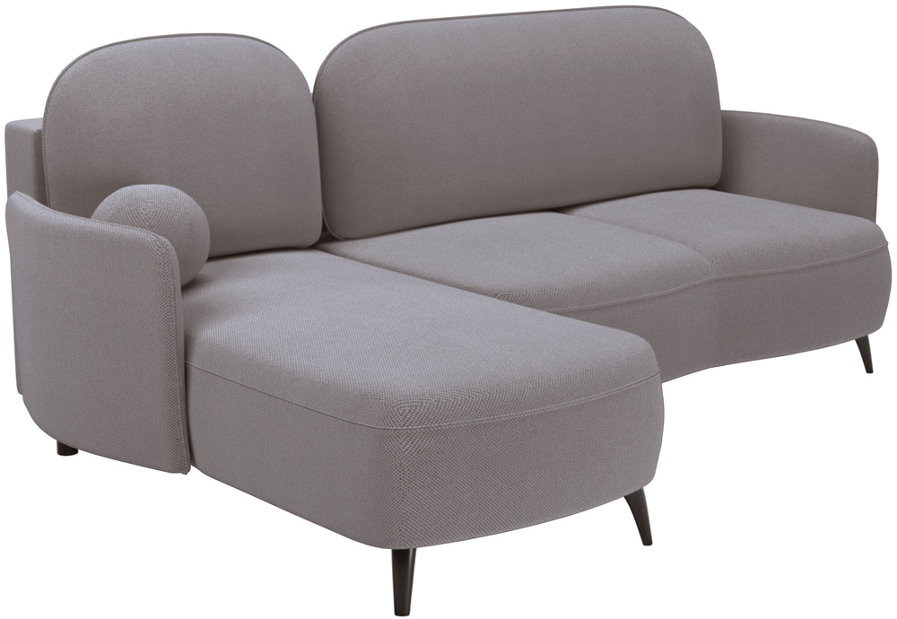 SELSEY Narożnik z funkcją spania Blummi L-kształtny uniwersalny z pojemnikiem na wysokich nóżkach szary szenil hydrofobowy