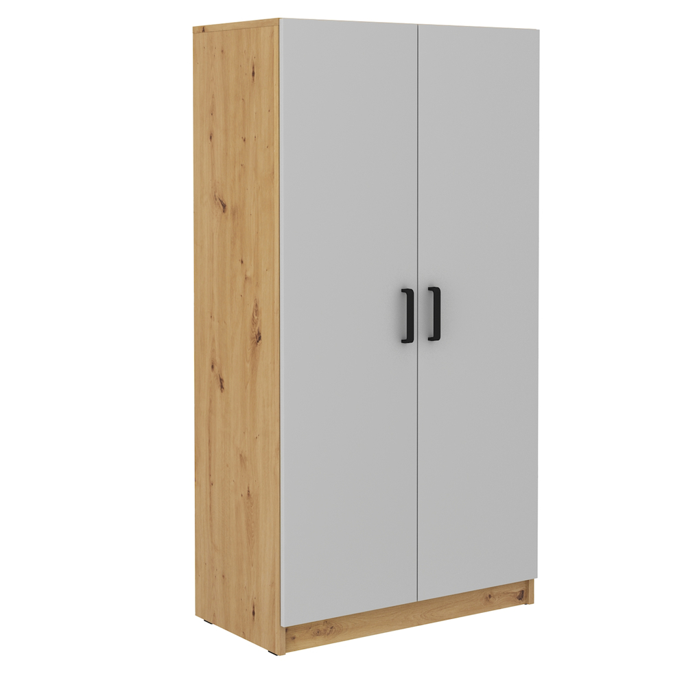 SELSEY Szafa dwudrzwiowa Stundly z wieszakiem 80 cm Dąb artisan/Szary