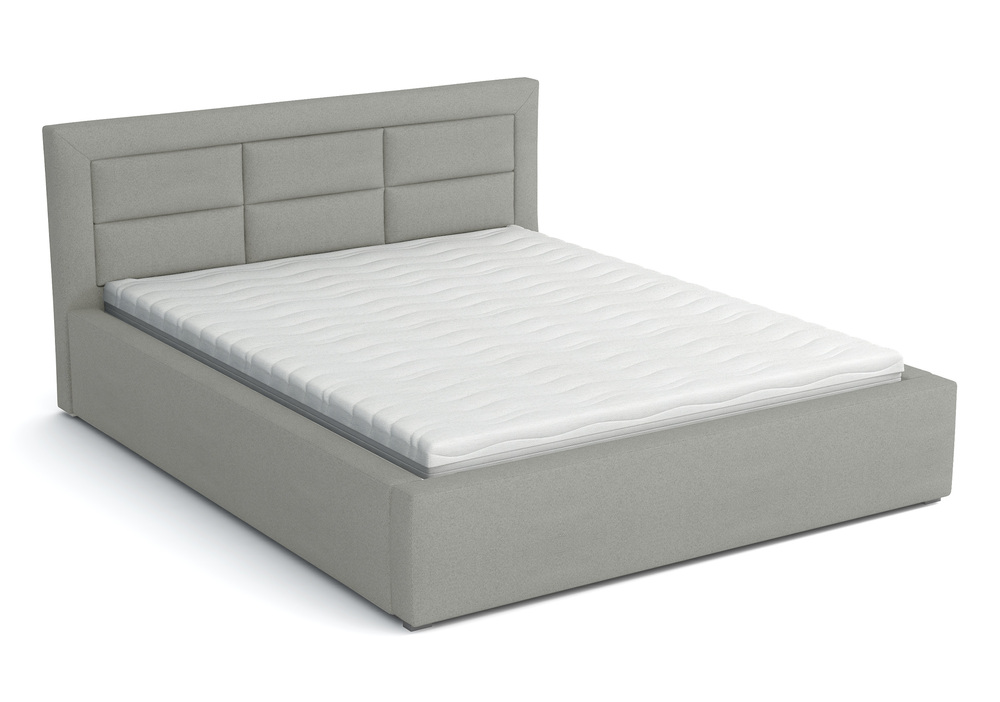 SELSEY Łóżko tapicerowane 160x200 cm Nolio szare plecionka hydrofobowe