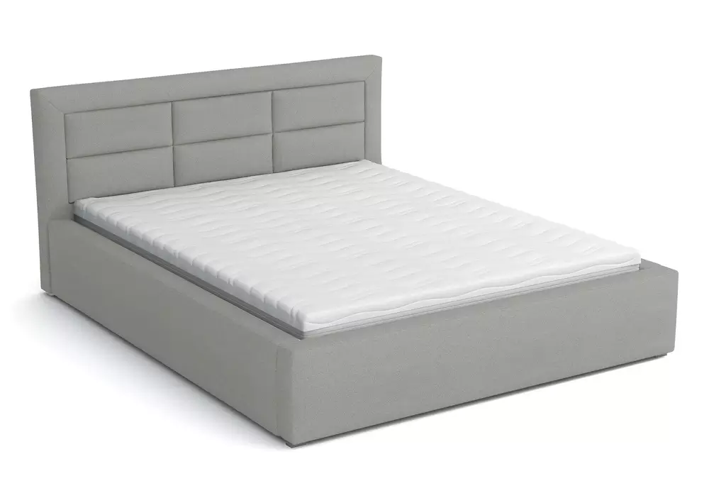 SELSEY Łóżko tapicerowane 160x200 cm Nolio szare plecionka hydrofobowe