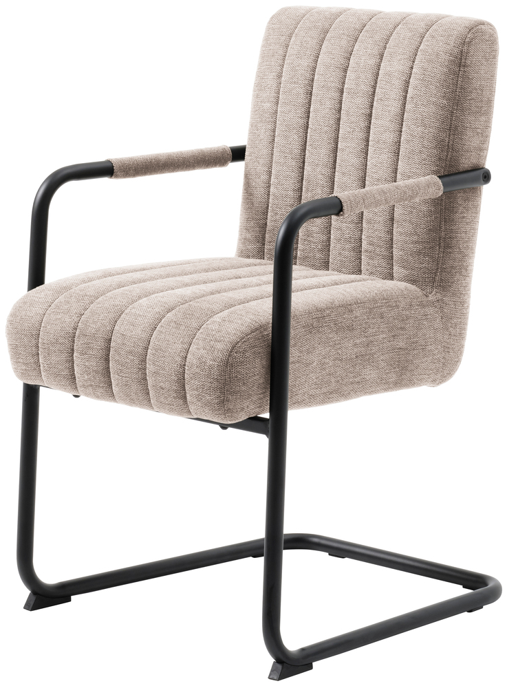 SELSEY Krzesło tapicerowane Trout z podłokietnikami beżowe