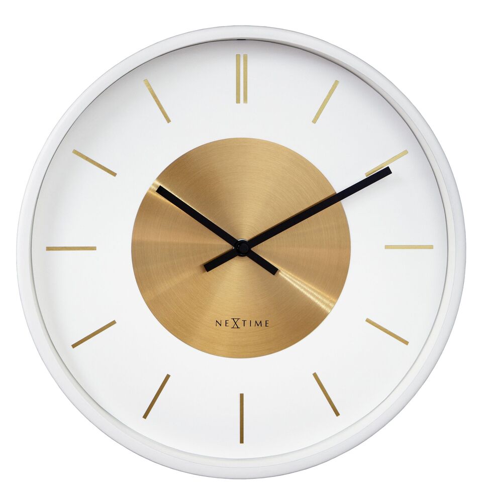 SELSEY Zegar ścienny Retro 25 cm biało-złoty