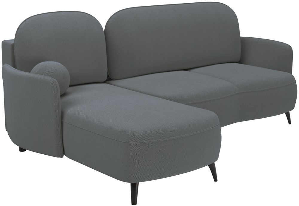 SELSEY Narożnik z funkcją spania Blummi L-kształtny uniwersalny z pojemnikiem na wysokich nóżkach ciemnoszary szenil hydrofobowy