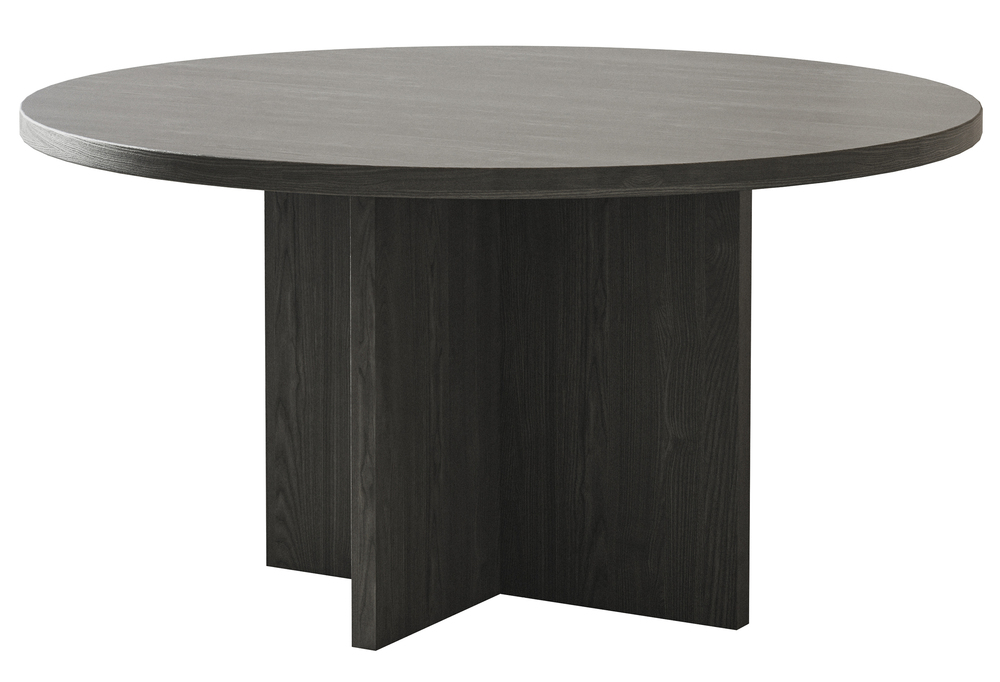 SELSEY Stolik kawowy Ovo okrągły 76 cm Jesion Portland Czarny