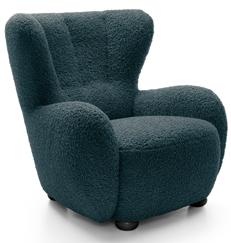 SELSEY Fotel kubełkowy Milele turkusowy boucle nogi czarne