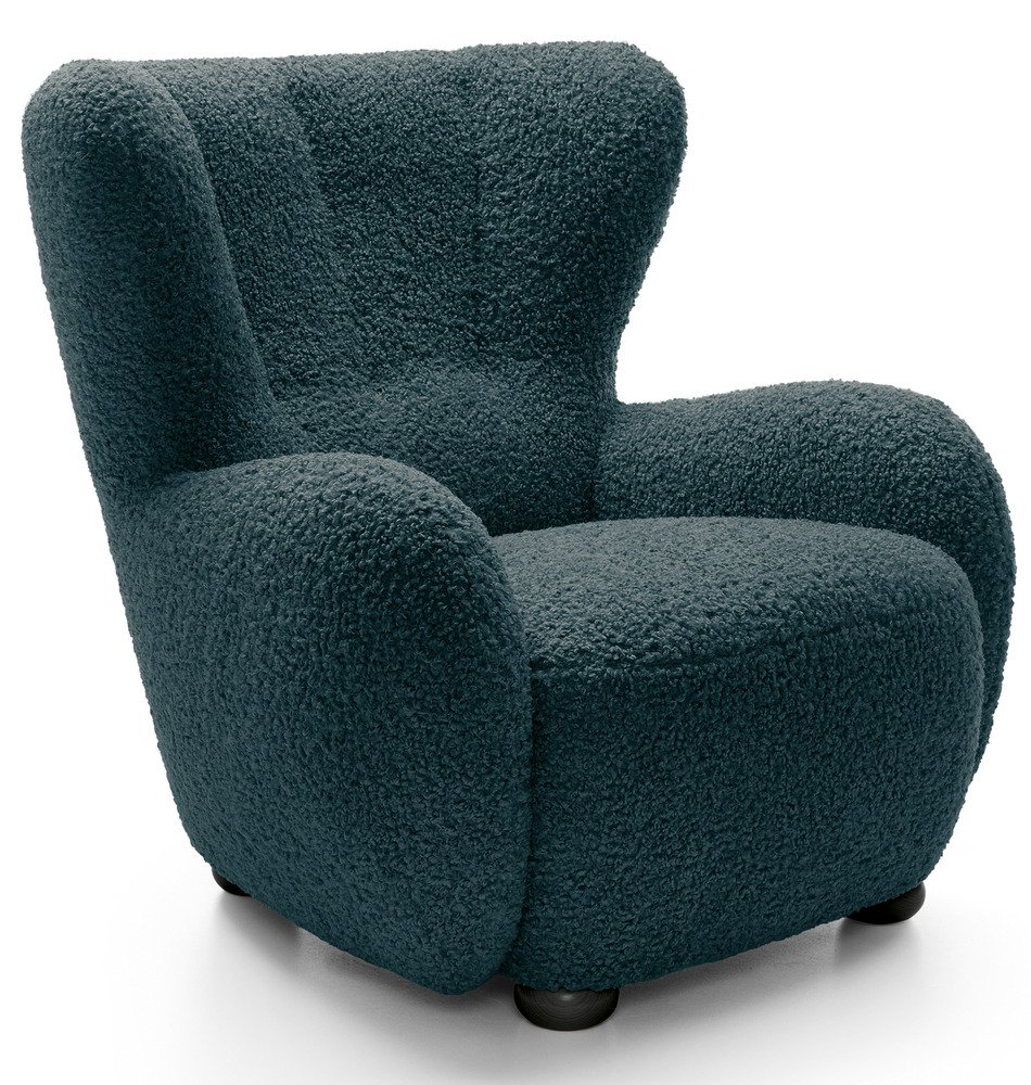 SELSEY Fotel kubełkowy Milele turkusowy boucle nogi czarne