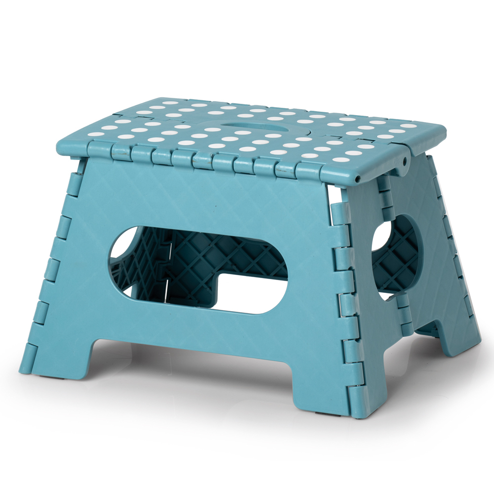 SELSEY Stołek do kuchni Hinda składany niebieski