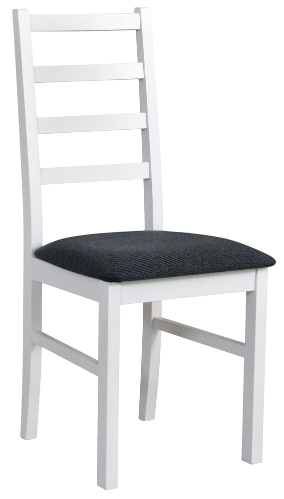 SELSEY Krzesło drewniane do jadalni tapicerowane Nicella ciemnoszare/białe