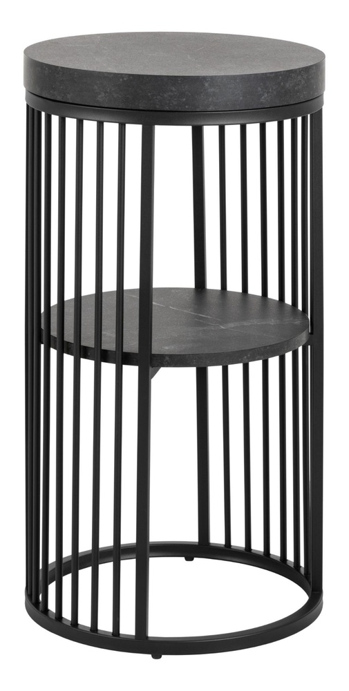 SELSEY Stolik boczny Velook okrągły 35x35 cm czarny marmur