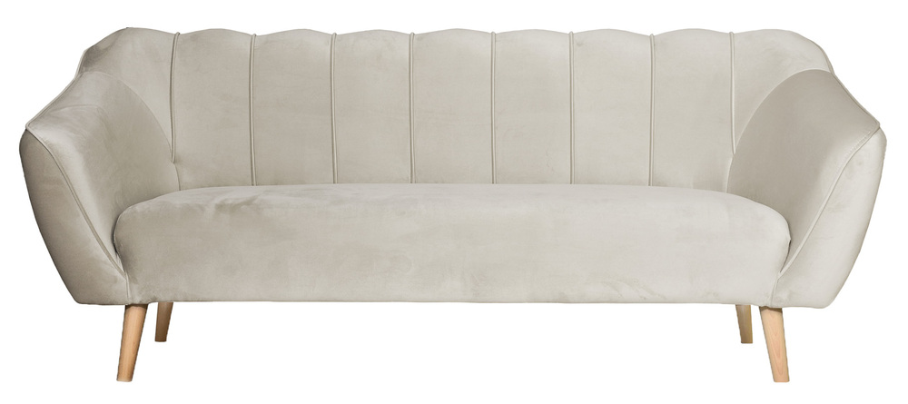 SELSEY Sofa trzyosobowa Malibu jasnobeżowa welur