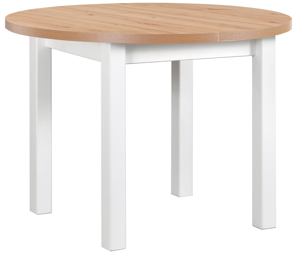 SELSEY Stół drewniany do jadalni rozkładany Clinver 100-180x100 cm biały/dąb artisan