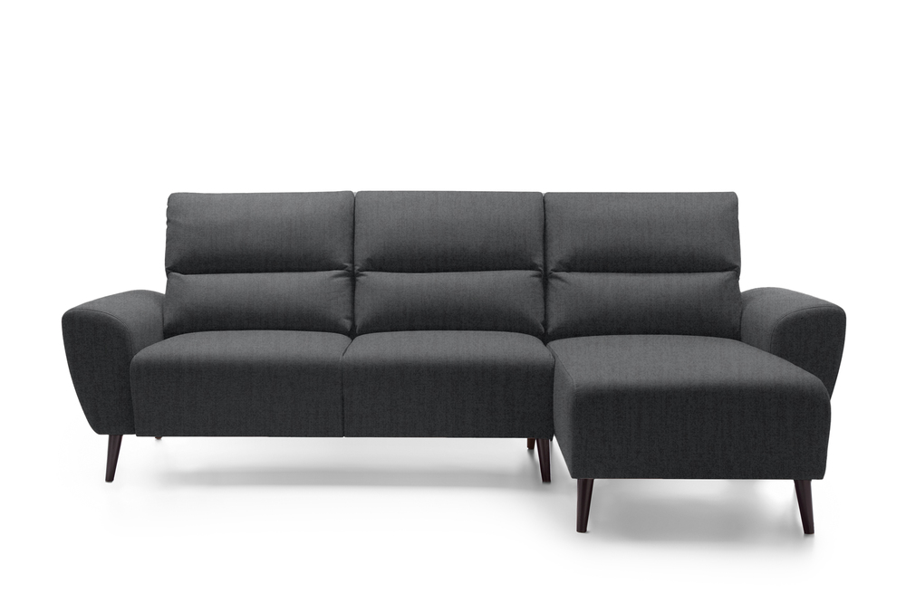 SELSEY Narożnik z funkcją spania Moon ciemnoszary w tkaninie hydrofobowej prawostronny