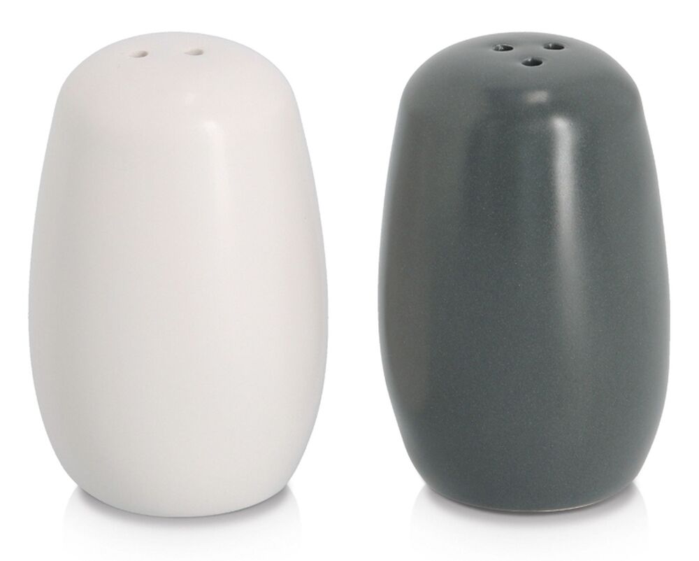 SELSEY Zestaw solniczki i pieprzniczki Harivia szaro-biały