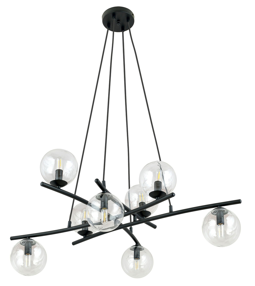 SELSEY Lampa wisząca Vrestello czarno-transparentna x8