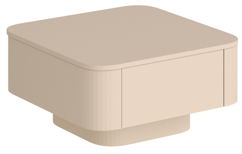 SELSEY Stolik kawowy Hilexed 80x80 cm cappuccino mat z szufladą