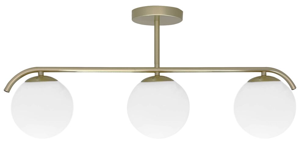 SELSEY Lampa wisząca Amadeo x3 mosiężna z białymi kloszami