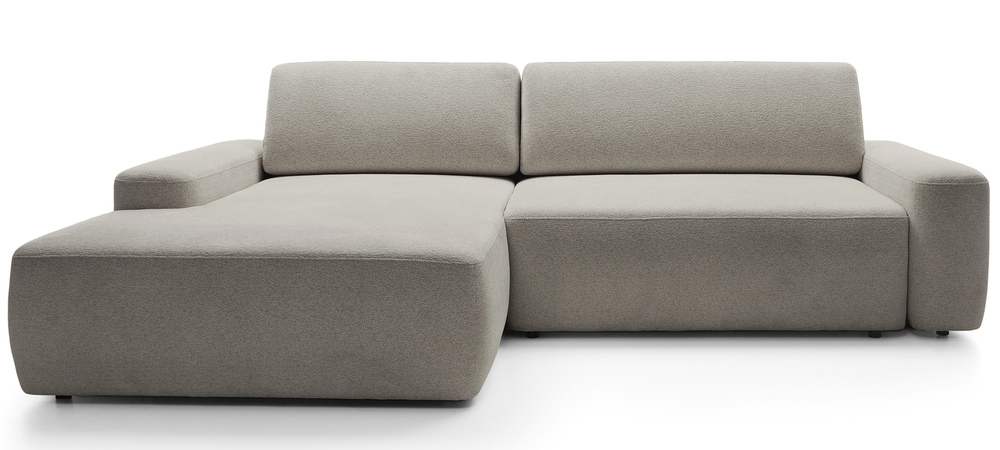 SELSEY Narożnik z funkcją spania Baleo L-kształtny lewostronny z pojemnikiem szarobeżowy szenil