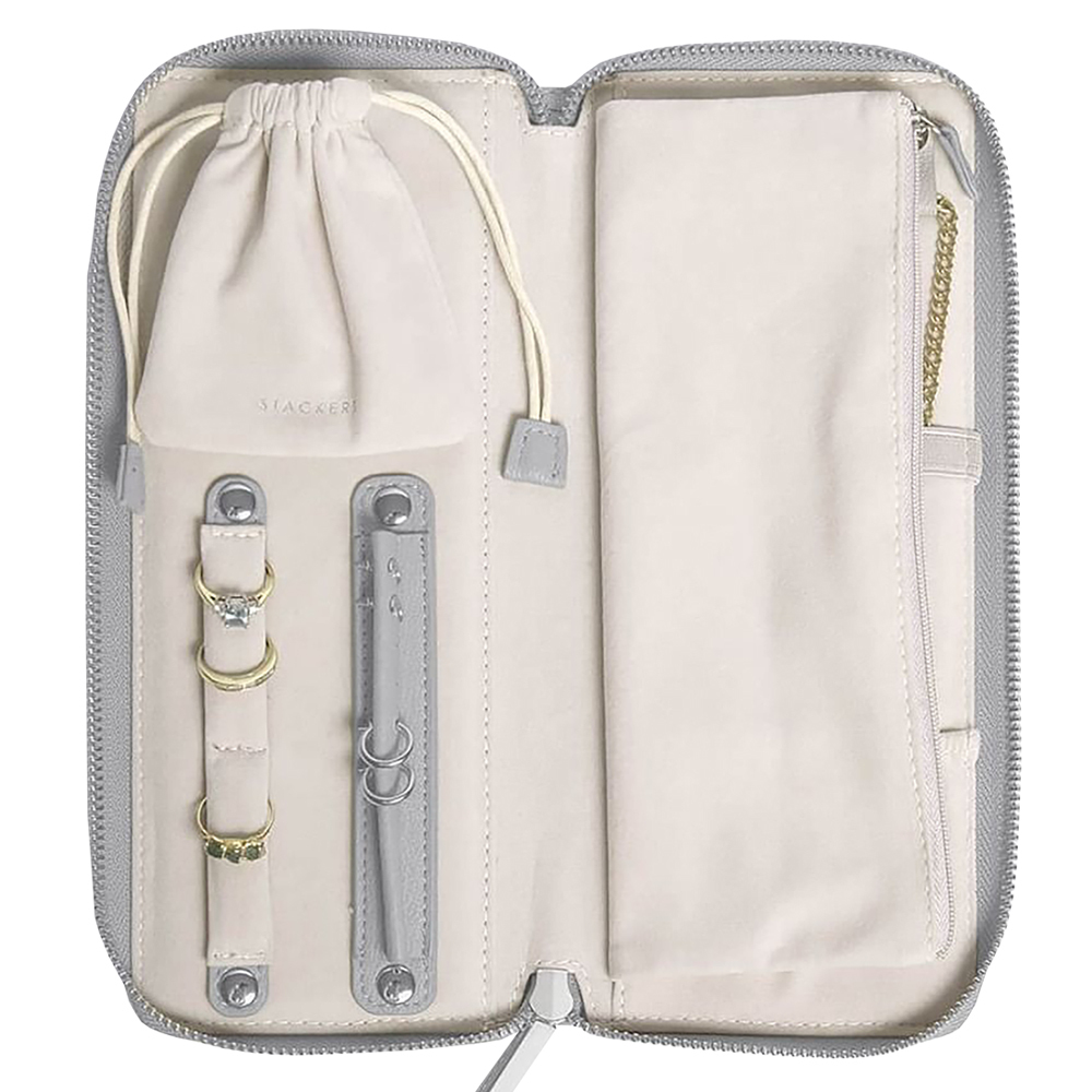 SELSEY Organizer na biżuterię Pebble Jewellery Roll jasnoszary