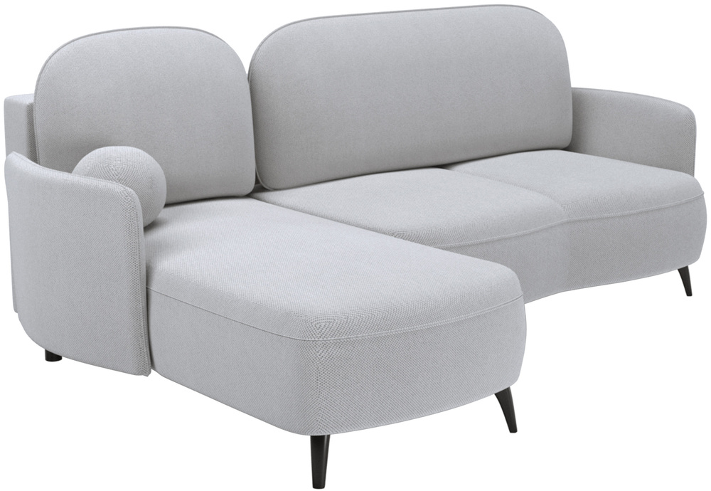 SELSEY Narożnik z funkcją spania Blummi L-kształtny uniwersalny z pojemnikiem na wysokich nóżkach jasnoszary szenil hydrofobowy