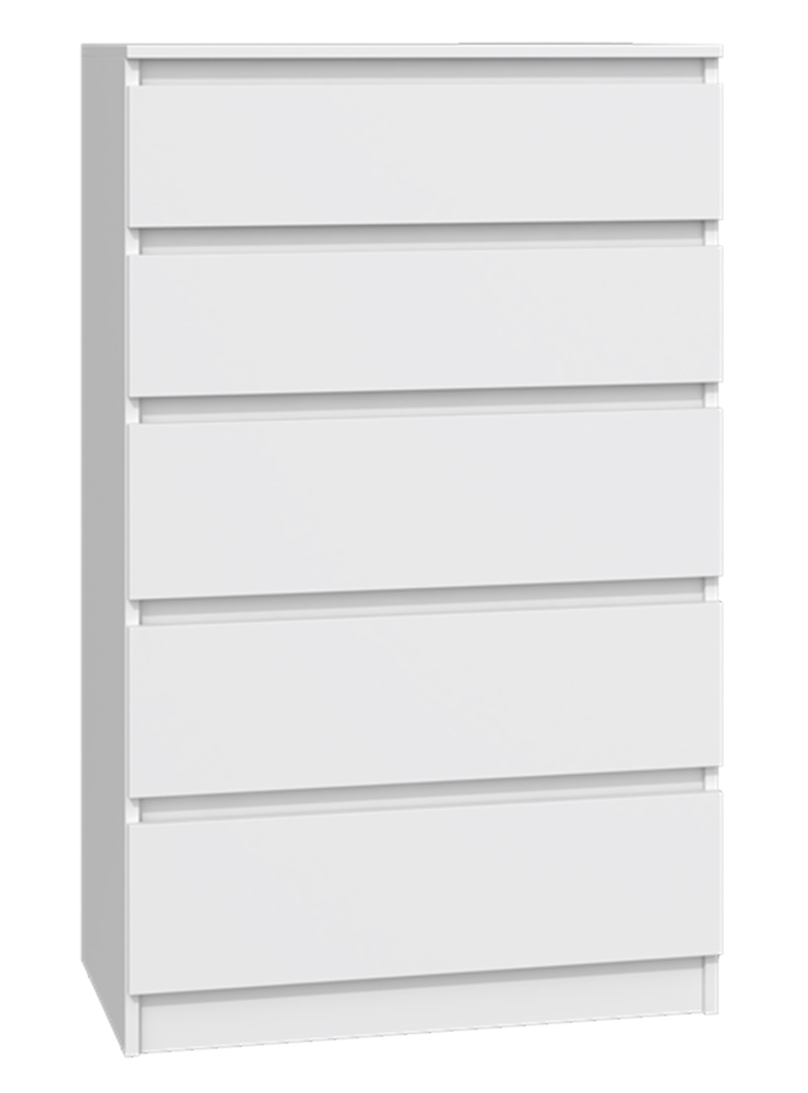 SELSEY Komoda Malwa z pięcioma szufladami 70 cm biała