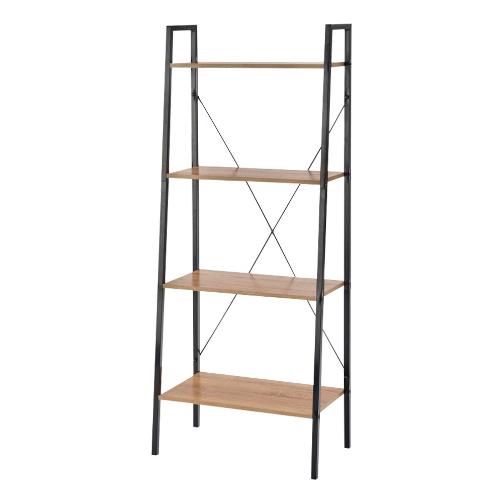 SELSEY Regał Lomise dąb sonoma - czarny z czterema półkami