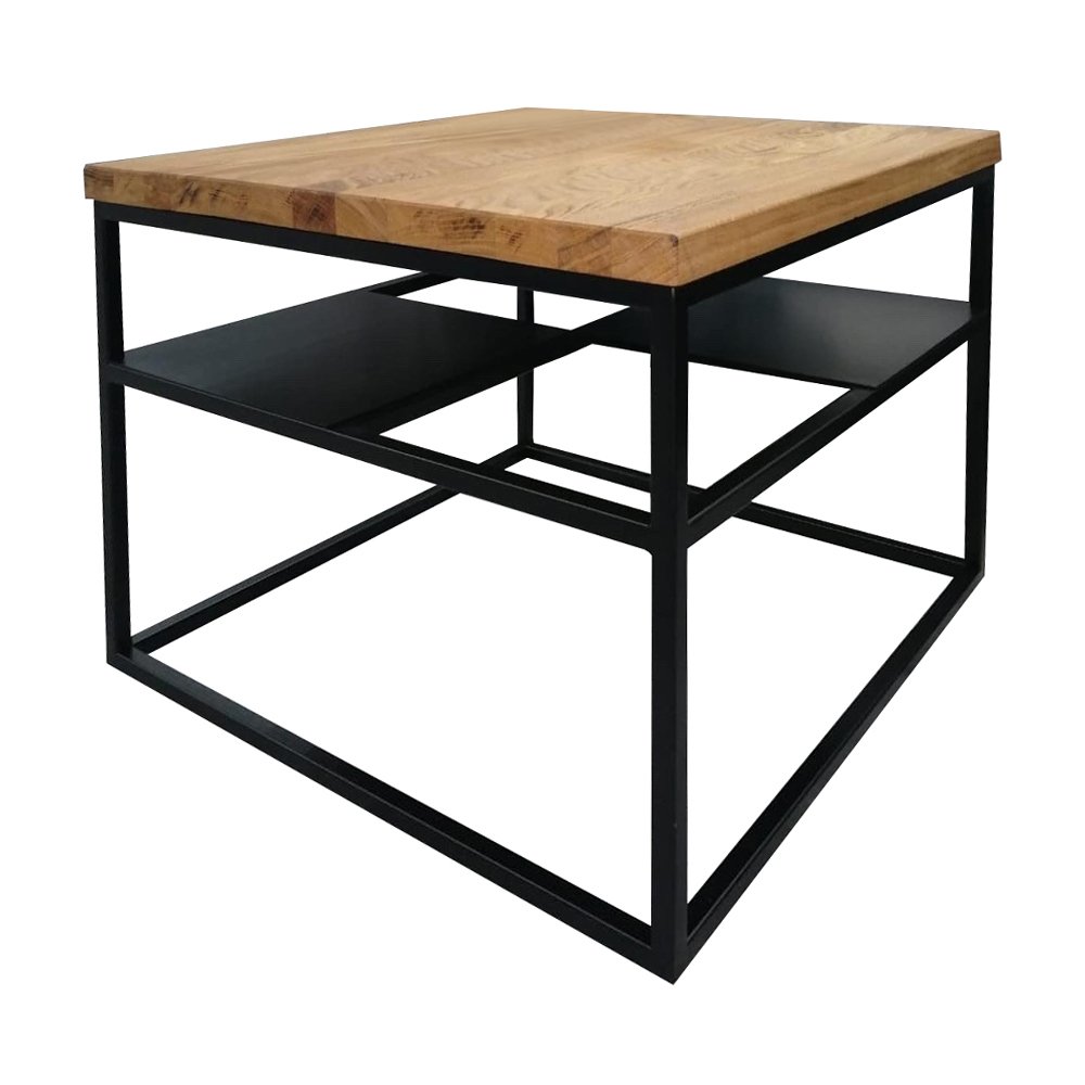 SELSEY Stolik kawowy Borgam z dwoma półkami 70x70 cm