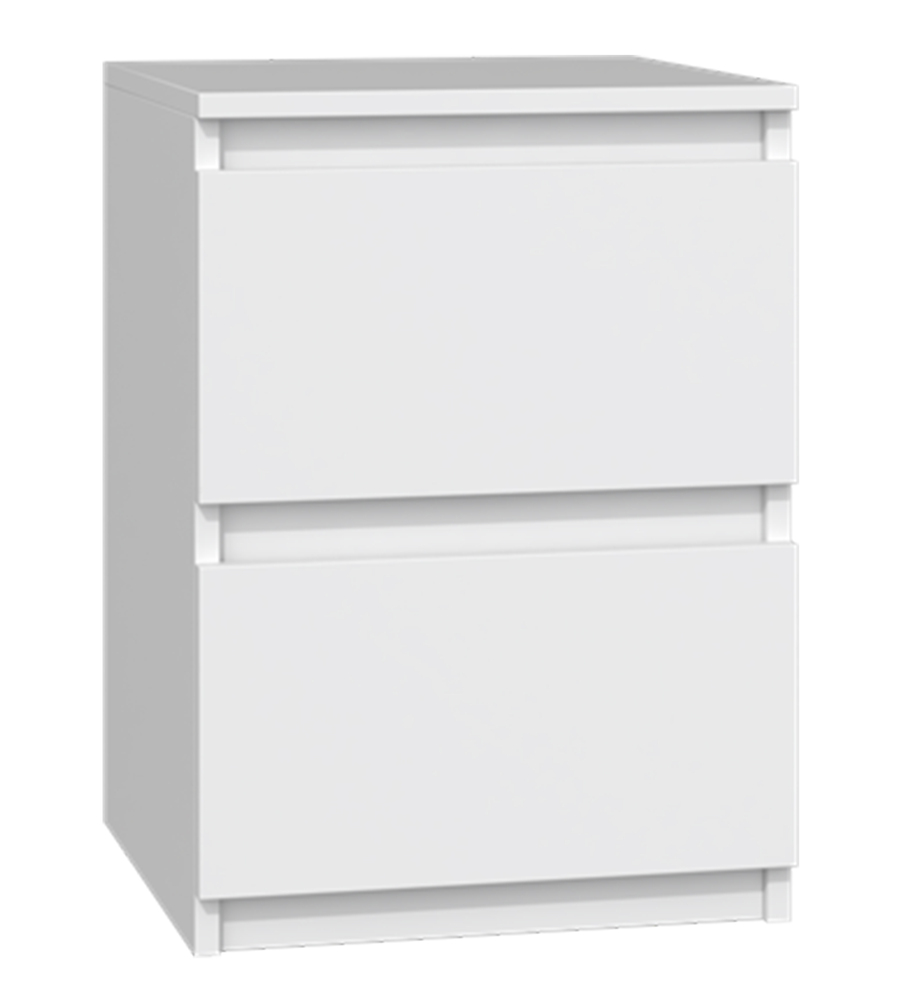 SELSEY Szafka nocna Malwa z dwiema szufladami 30 cm biała