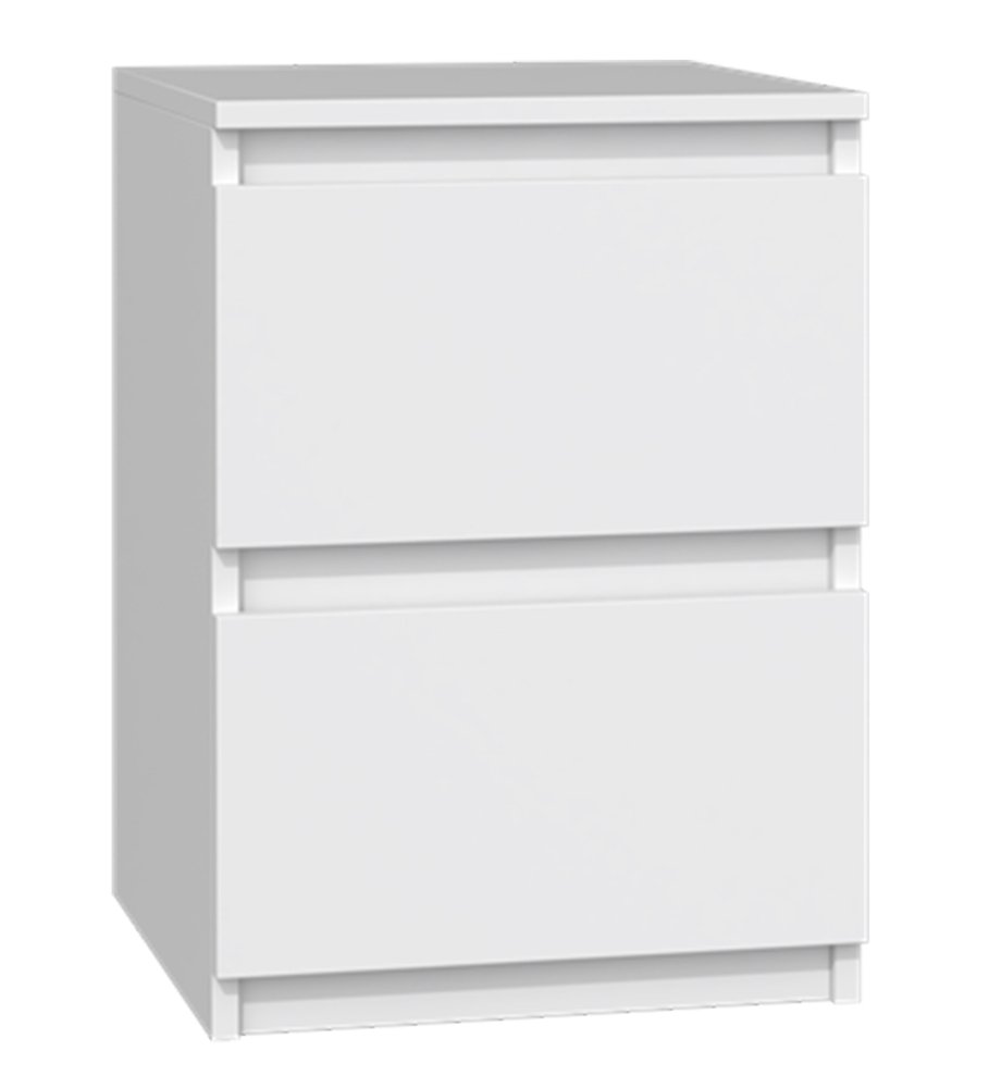 SELSEY Szafka nocna Malwa z dwiema szufladami 30 cm biała