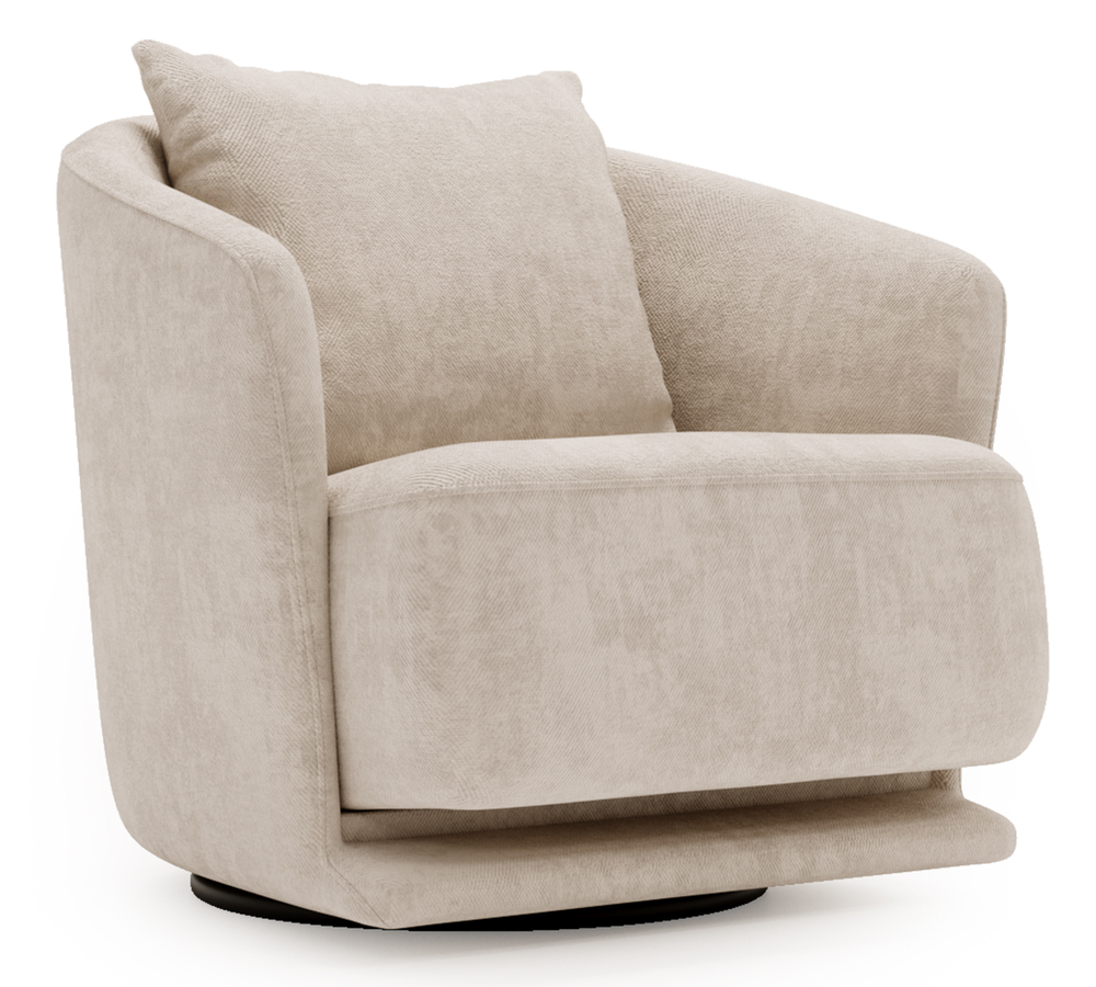 SELSEY Fotel obrotowy Wish jasnobeżowy szenil