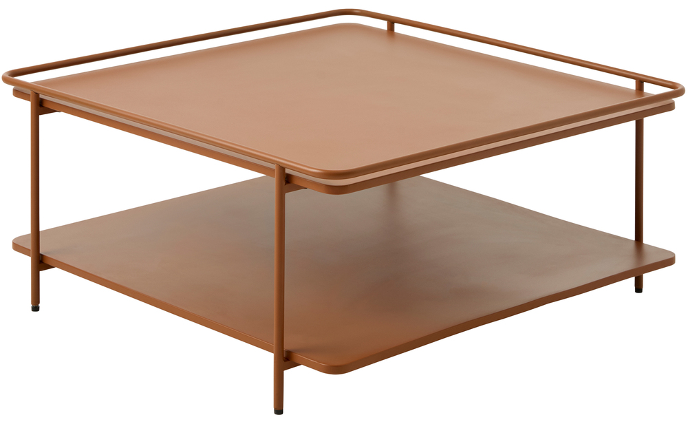 SELSEY Stolik kawowy Yuba 75x75 cm z półką brązowy