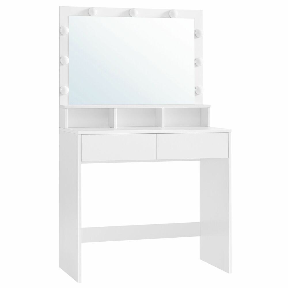 SELSEY Toaletka Brneta z oświetlonym lustrem i dwoma szufladami biała