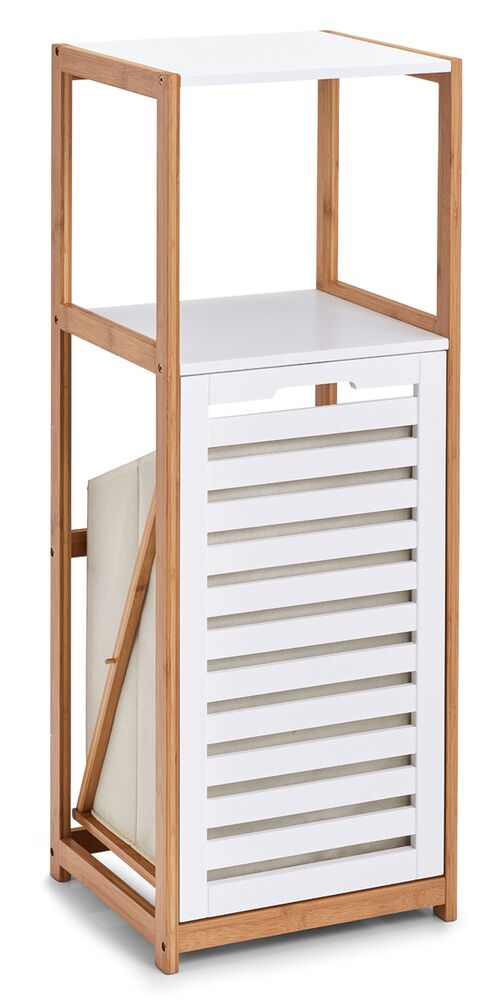 SELSEY Regał łazienkowy z pojemnikiem na pranie Sevimz bambus