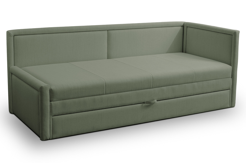 SELSEY Łóżko młodzieżowe Caprili z pojemnikiem szałwiowe plecionka uniwersalne