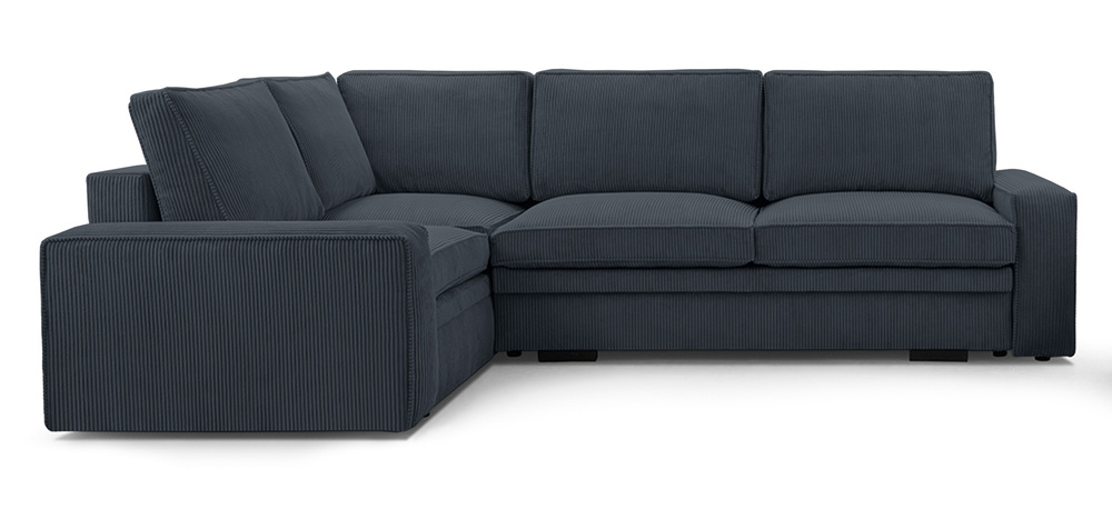 SELSEY Narożnik z funkcją spania Toledo lewostronny z pojemnikiem grafitowy sztruks