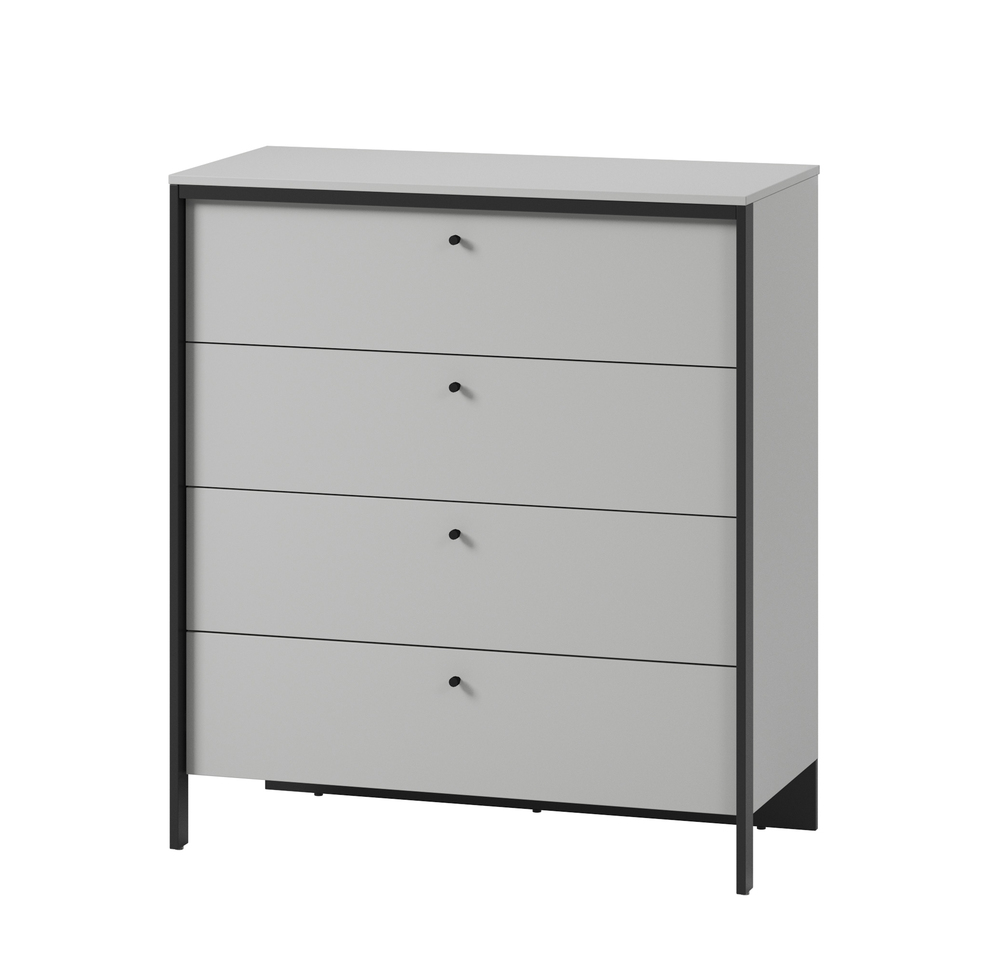 SELSEY Komoda Gris 101 cm z czterema szufladami i LED szary / czarny