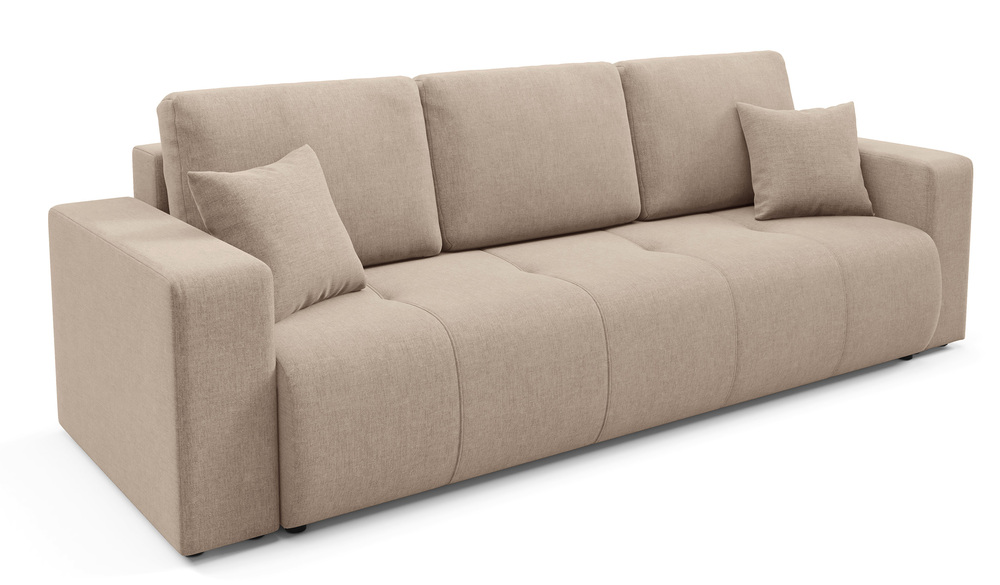 SELSEY Kanapa trzyosobowa Wind z pojemnikiem beżowa szenil