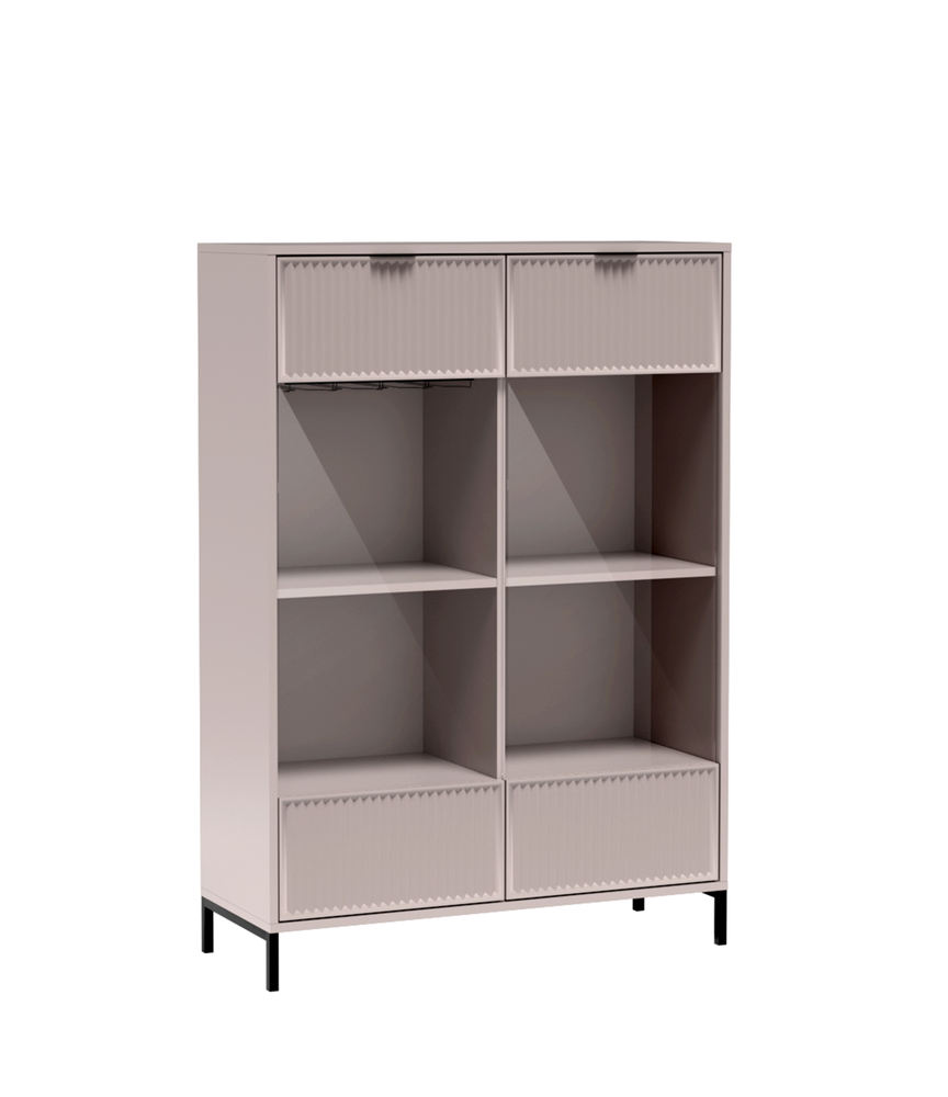 SELSEY Witryna dwudrzwiowa Passimo z oświetleniem LED 104 cm szarobeżowa