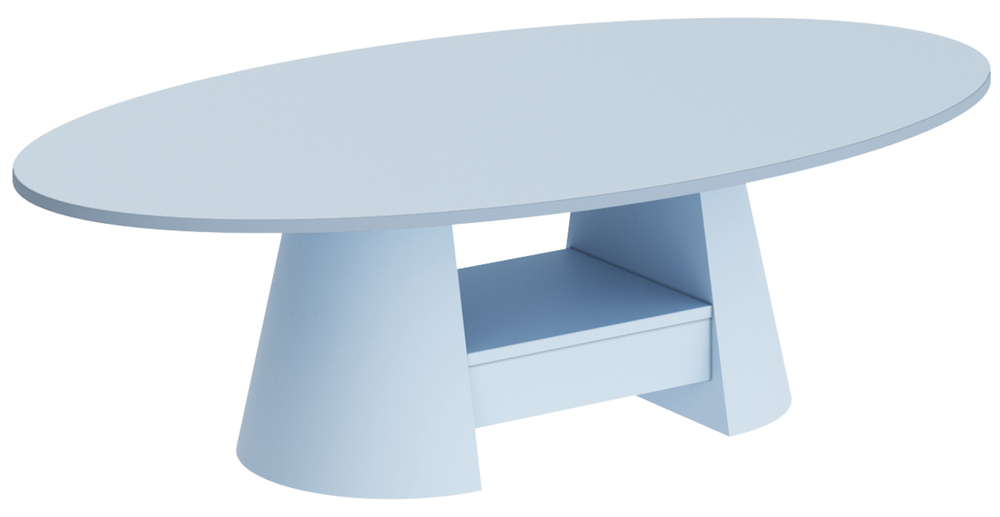 SELSEY Stolik kawowy Flawelly 160x90 cm niebieski mat