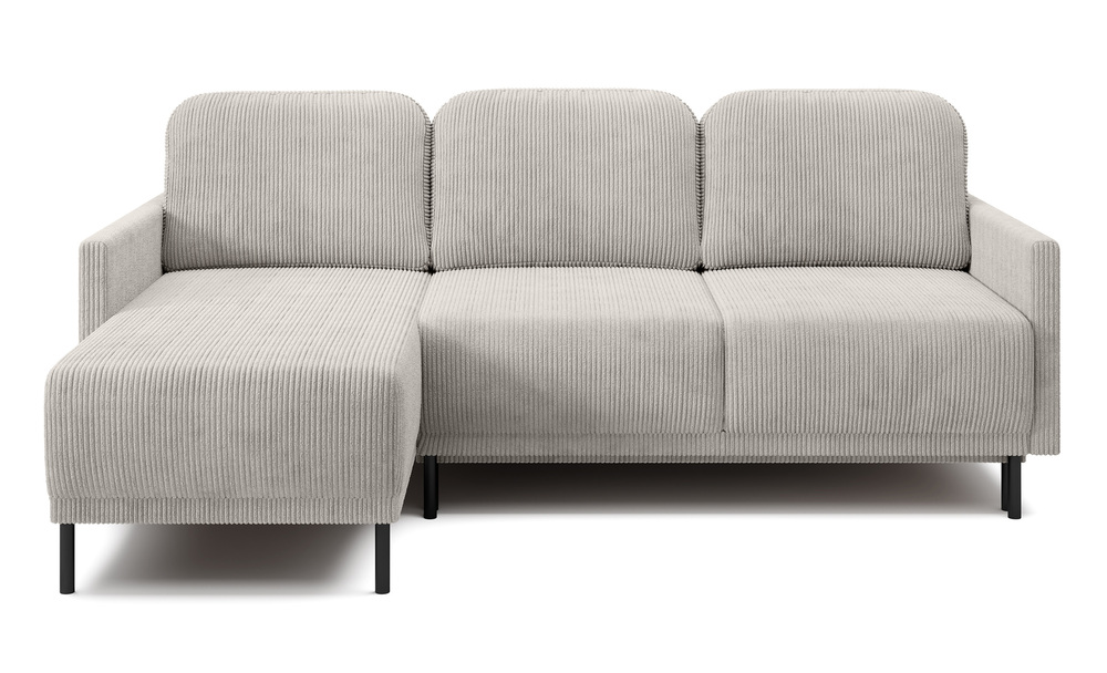 SELSEY Narożnik rozkładany Hamiel L-kształtny z pojemnikiem uniwersalny jasnobeżowy sztruks z funkcją spania